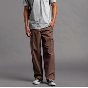 Men’s RSQ Tilly’s Wide Leg Loose Cargo Pants Brown Size 30x32